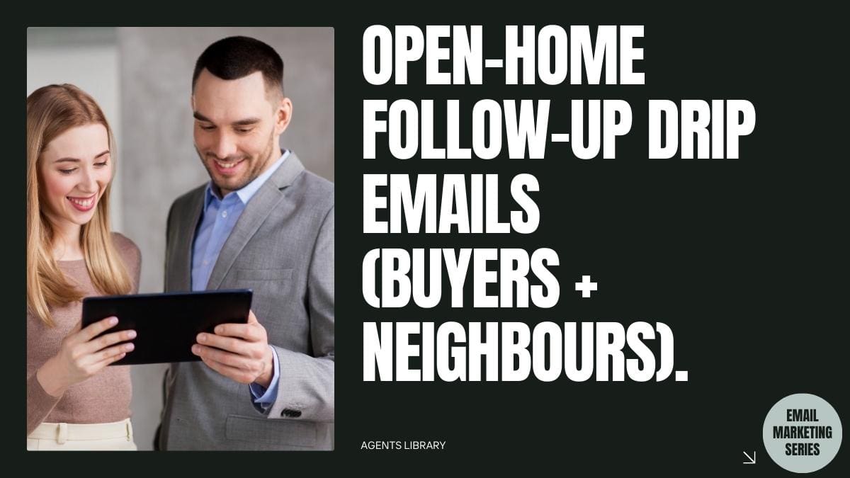 Open-home follow-up drip emails (buyers + neighbours).
